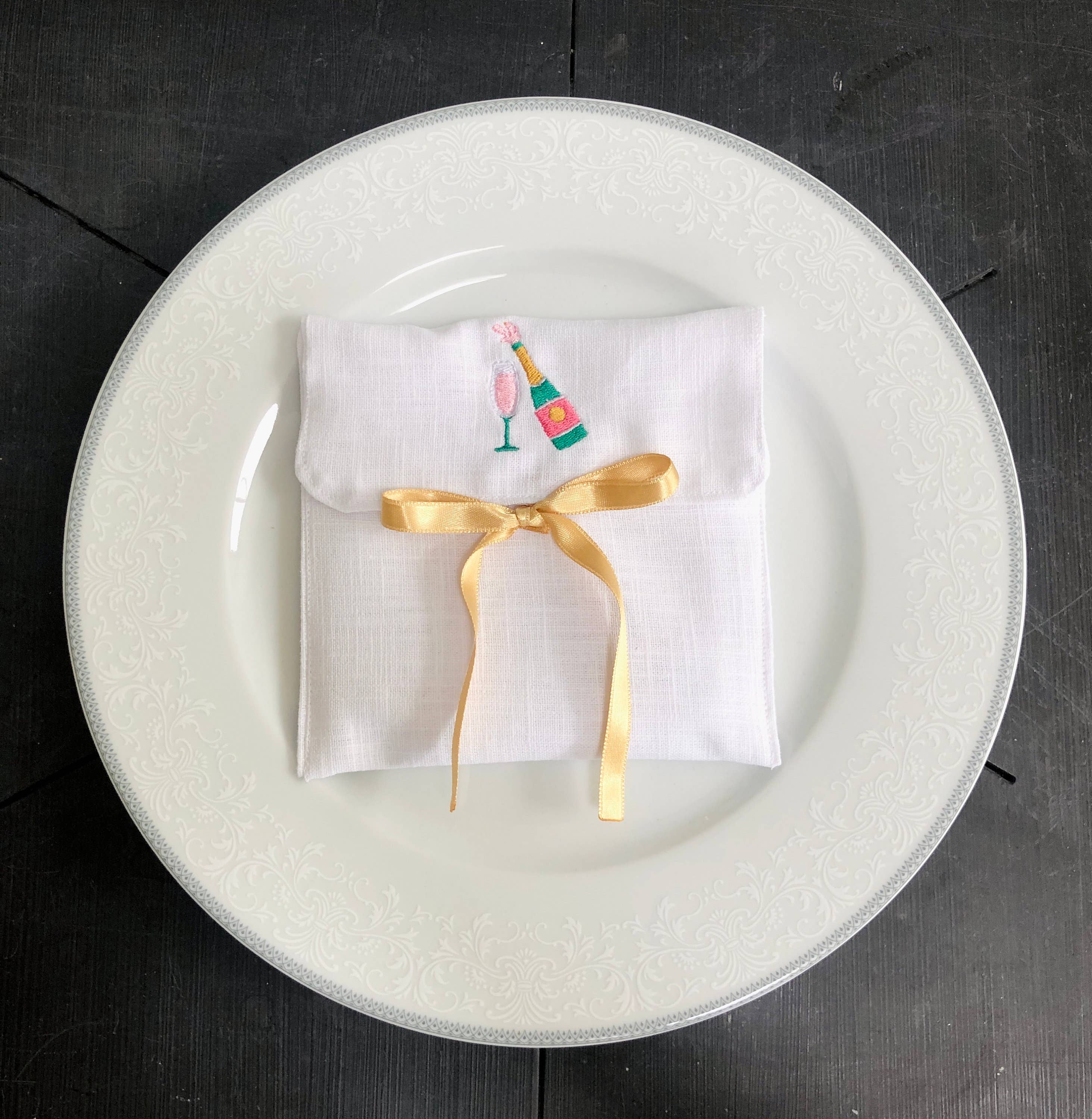 Belle Linen – Guardanapo e pano de jantar por atacado – Conjunto de 4 Guardanapos de Cocktail de Champanhe de Celebração7