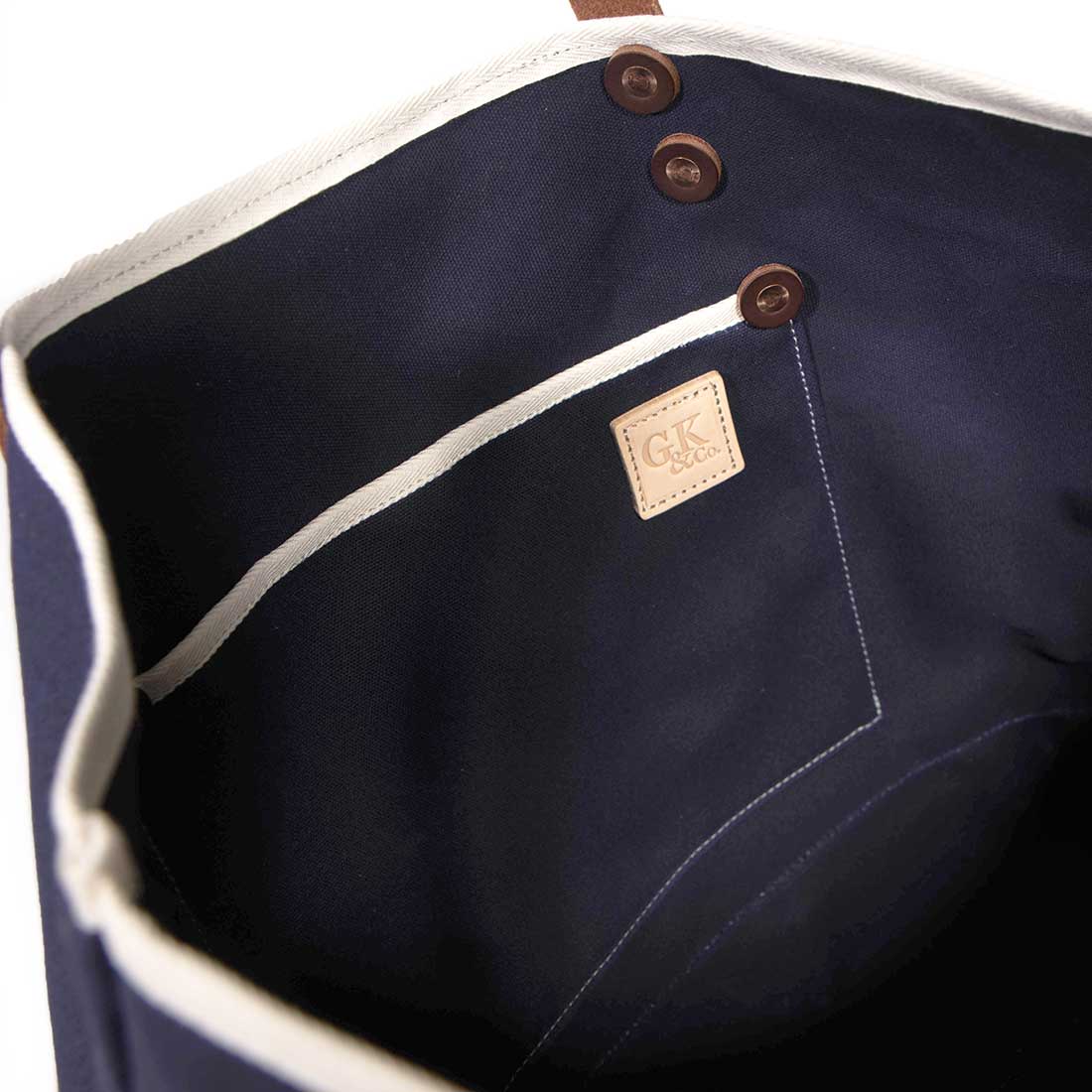 General Knot & Co. - Wholesale Tote bag – Unisex - True Navy Waxed Canvas All Day Tote2