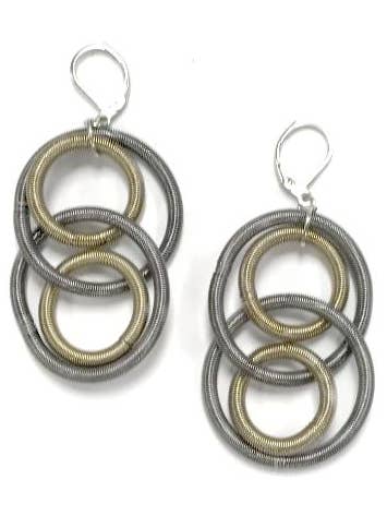 L5D-E - Slate/Bronze Large Loop Wire Earring for wholesale by Sea Lily