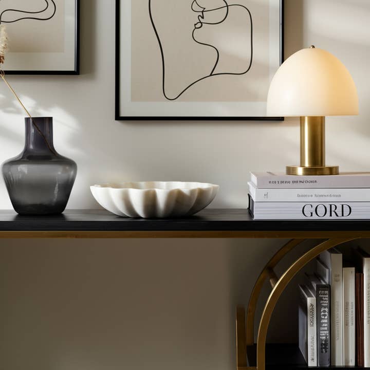 Sagebrook Home - Wholesale Decorative Plate/Dish/Bowl - Marble Round Veined Shell Shaped Bowl - White, 12 in.