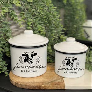 Farmhouse Canisters Set - Galvanized Farmhouse Kitchen Canisters With -  Saratoga Home