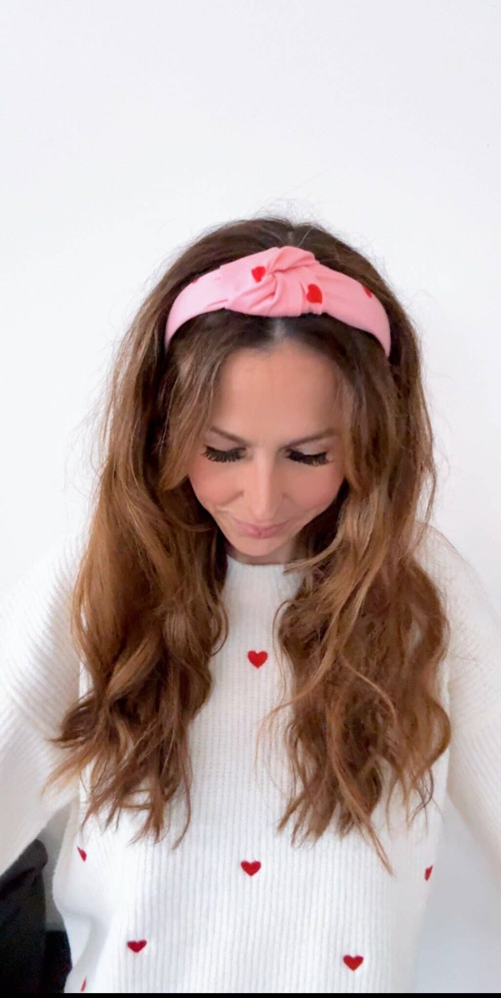 Brynnbands - Wholesale Fashion headband – women's - Valentine's Heart Top Knot Headband with Hair Tie1