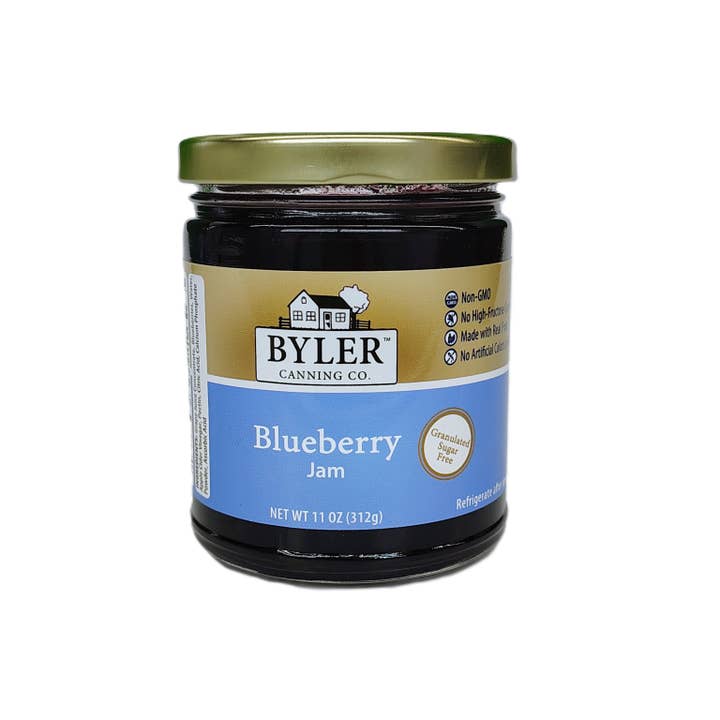 Byler's Granulated Sugar Free Blåbärssylt, 311 g för wholesale av Byler Canning Co.
