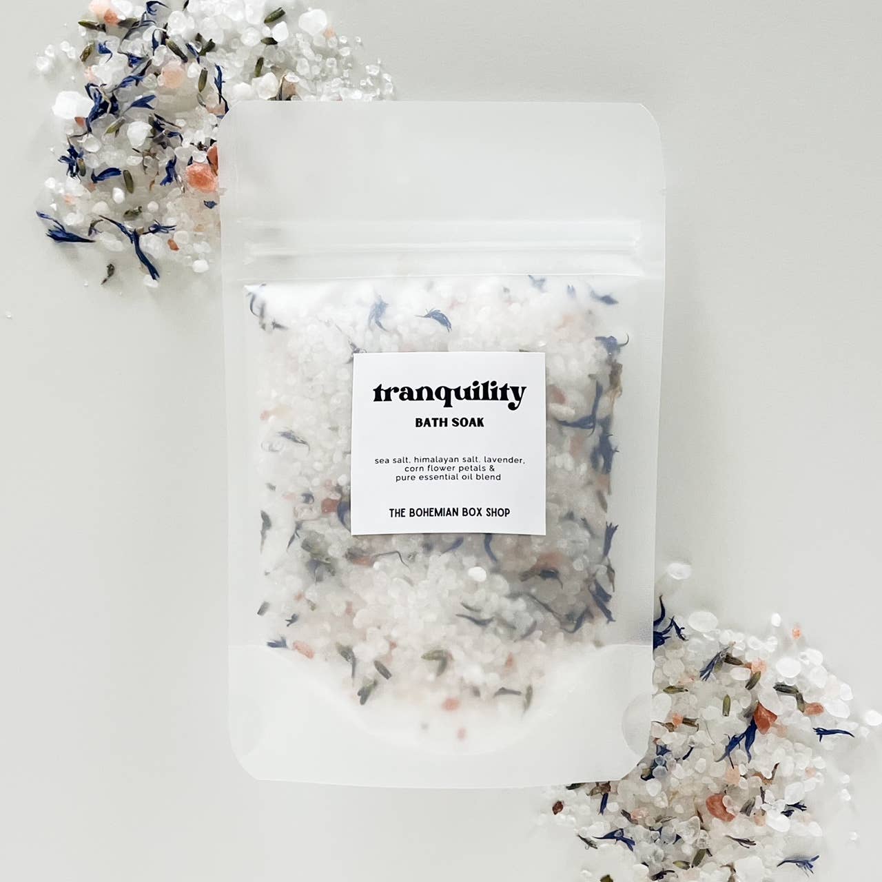 The Bohemian Box Shop - Wholesale Bath Soak/Milk - Tranquility Soak Packet - 4oz Bath Salts