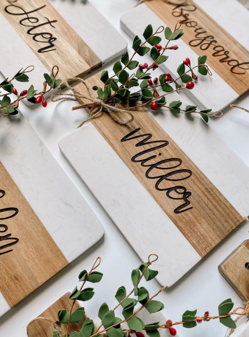 Simply Adoorable Designs - Vente Plateaux à fromage - Planche à fromage gravée en marbre1