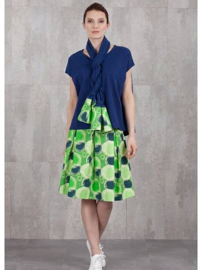 FALDA ESTAMPADA AZUL VERDE-612/31 para venta al por mayor de NID D'ABEILLE
