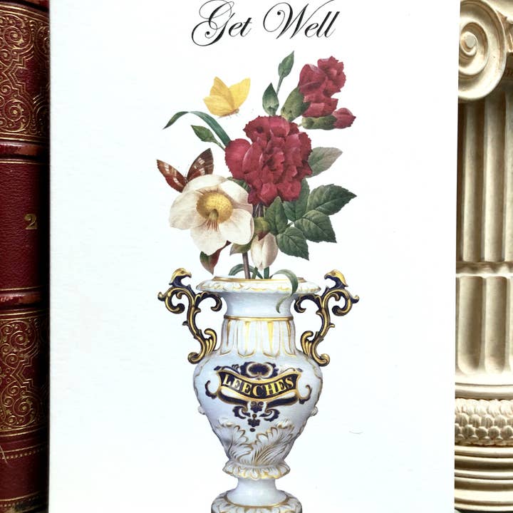 Ivory Tower Studios - Wholesale Get Well Card - Get Well—Flowers in vase—5x7 Keepsake Single Panel Card1