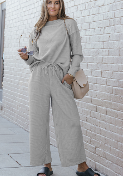 Lovesoft - Venta al por mayor Conjunto de ropa cómoda - Mujer - Conjunto holgado de 2 piezas ultra suelto y texturizado personalizable13