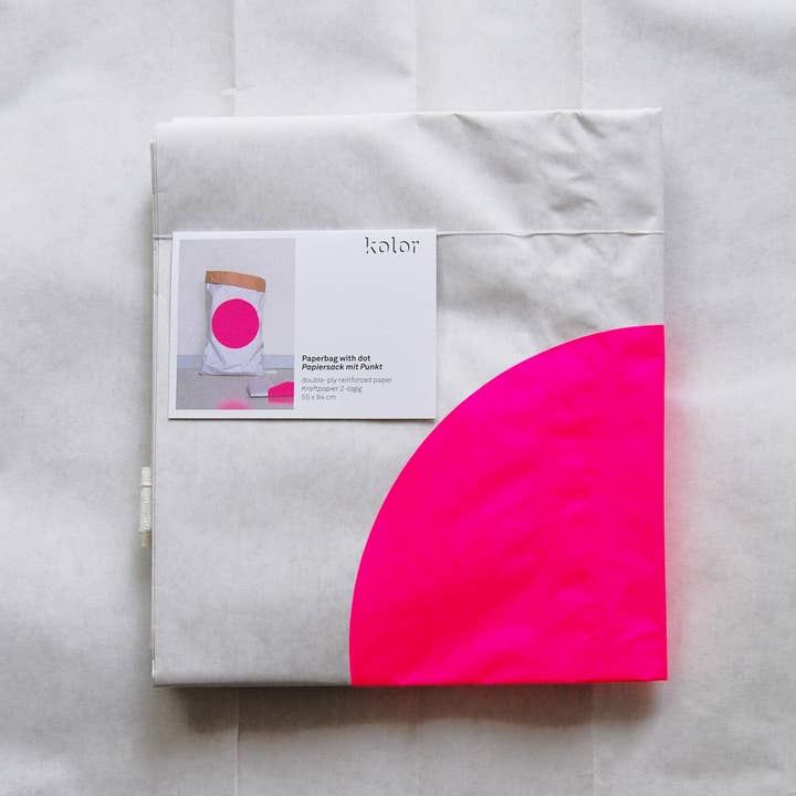 kolor - Wholesale Grocery/Shopping Bag - papiersack kreis / paper bag neon PINK DOT2