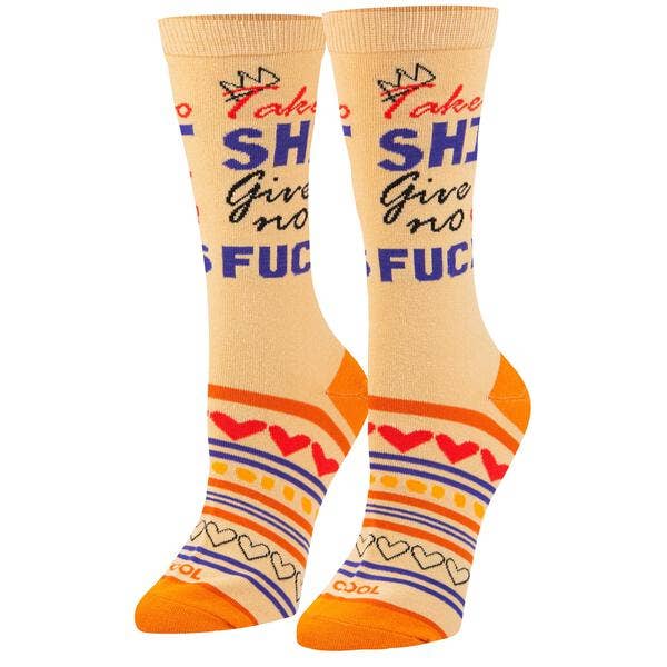 Take No Shit Socks Give no Fuck - Womens for wholesale by Cool Socks