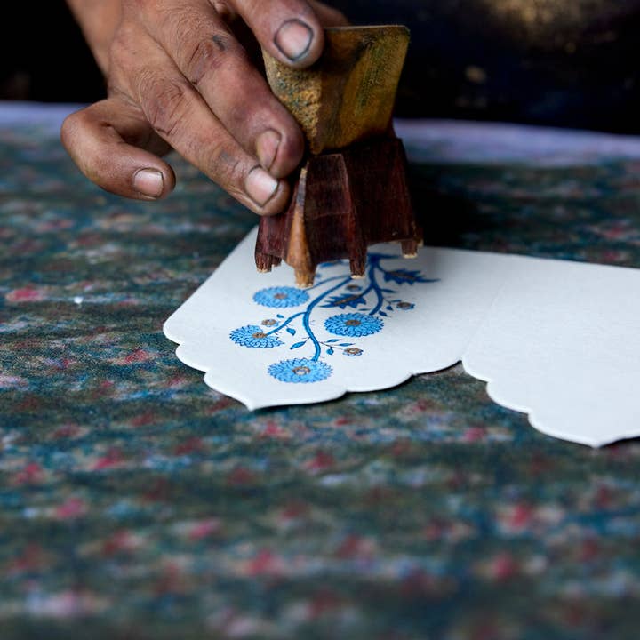 Paper Mirchi – wholesale Stationery/notecard set – Boxed Artisan Notecard Set - Sandook Sapphire10