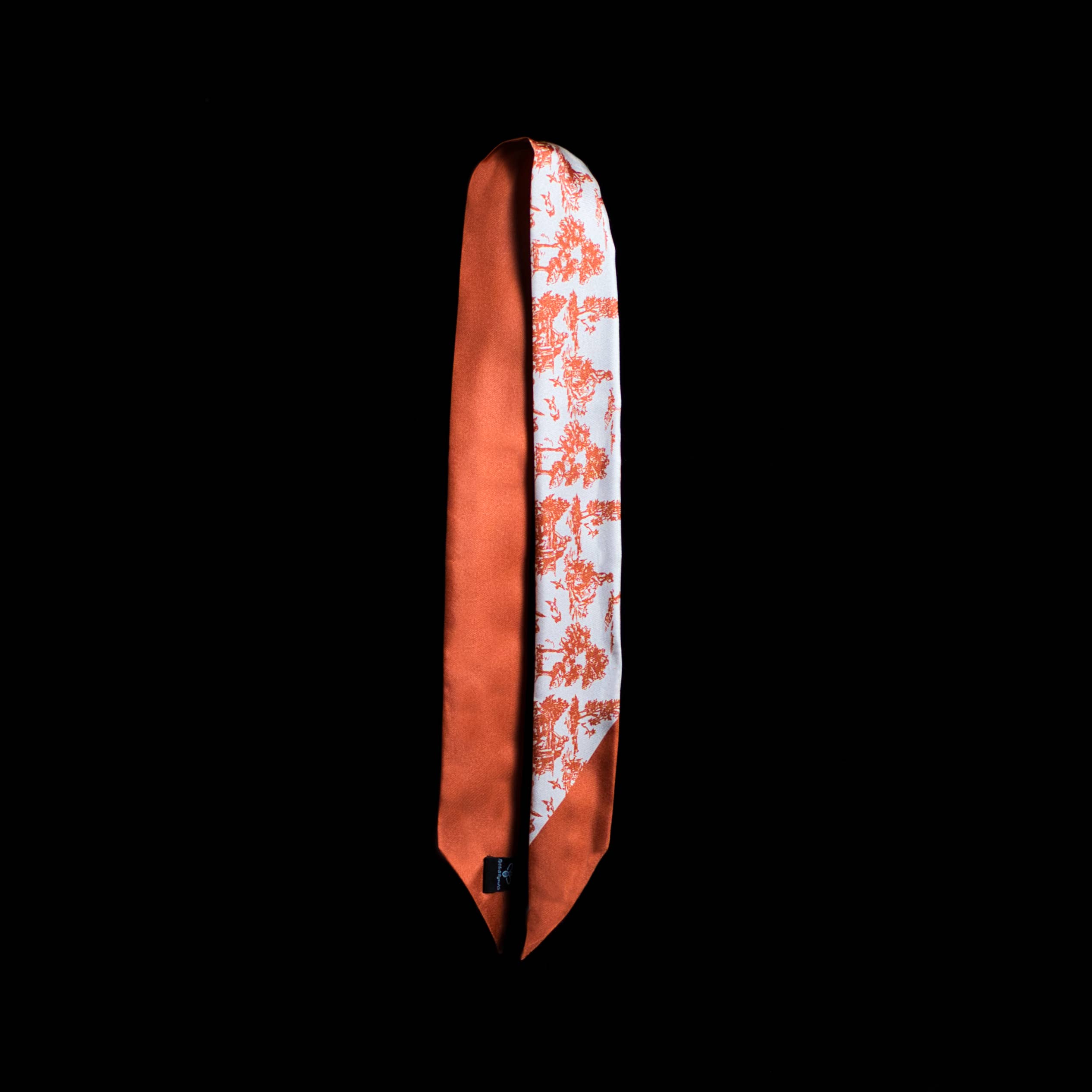 Malibu & Beyond Co /LENNOX MODE - Vendita all'ingrosso Sciarpa - Donna - Piccola e iconica sciarpa lunga sottile Twilly in seta con stampa toile14