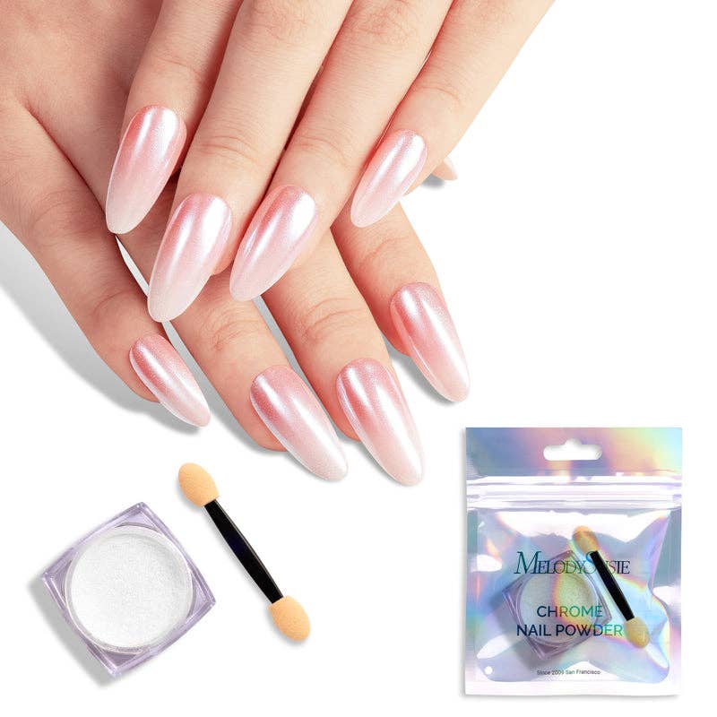 MELODYSUSIE – wholesale Nail polish – White Chrome Nail Powder0
