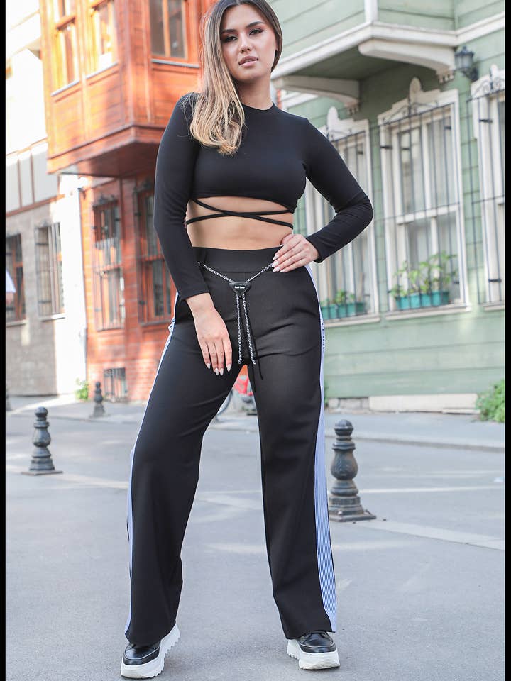 Exitlinefashion 1-222-7202-3374 Women Pants Trousers Black for wholesale by exitline