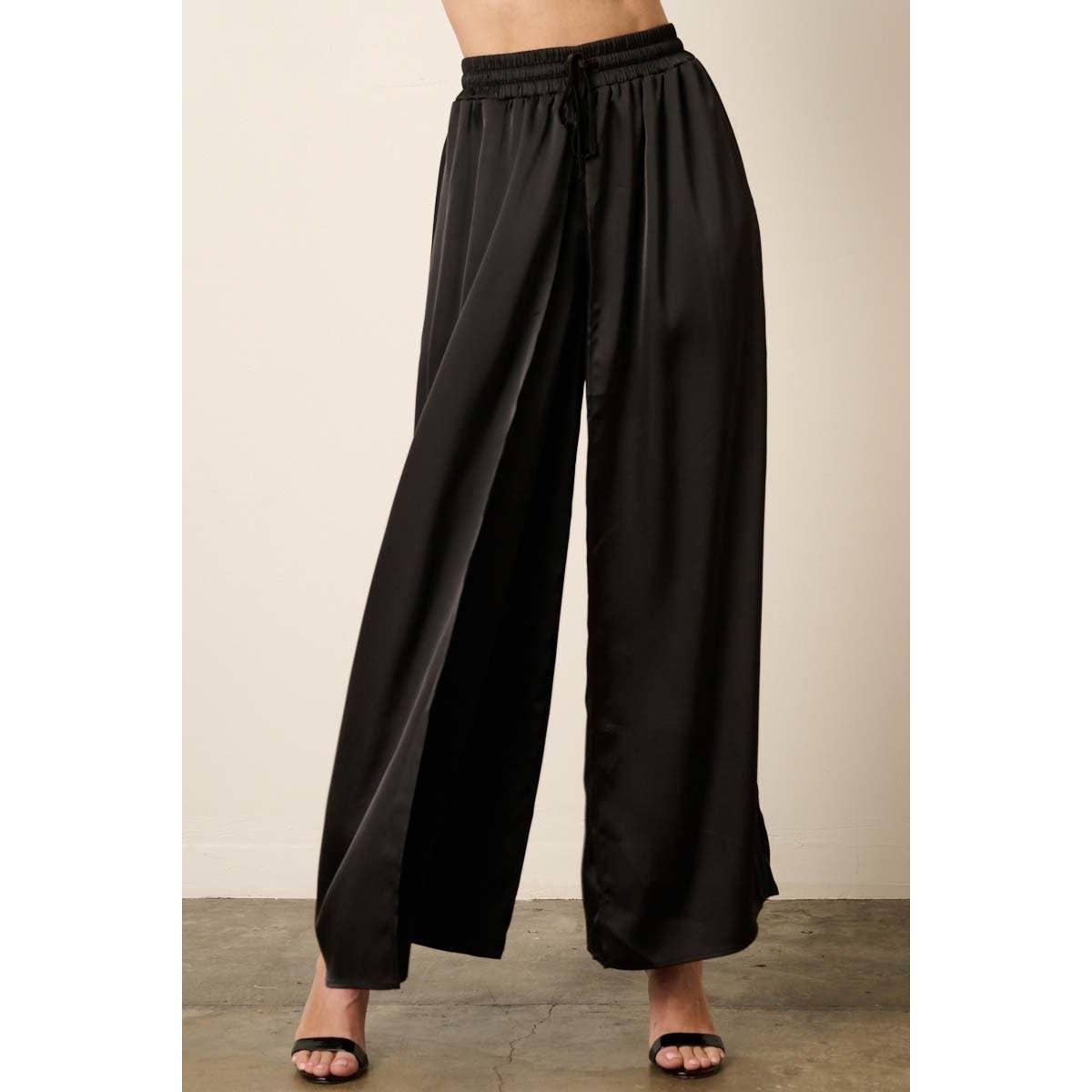 mittoshop - Wholesale Pants - Women's - SATIN FLYAWAY WIDE LEG PANTS0