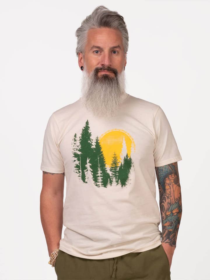 North Woods Organic T-Shirt - Unisex - Outdoor Graphic Tees for wholesale by Soul Flower