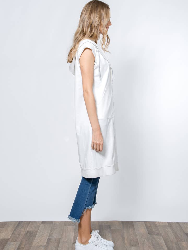 Felpa midi senza maniche con zip per la vendita all'ingrosso da parte di Ambi Design