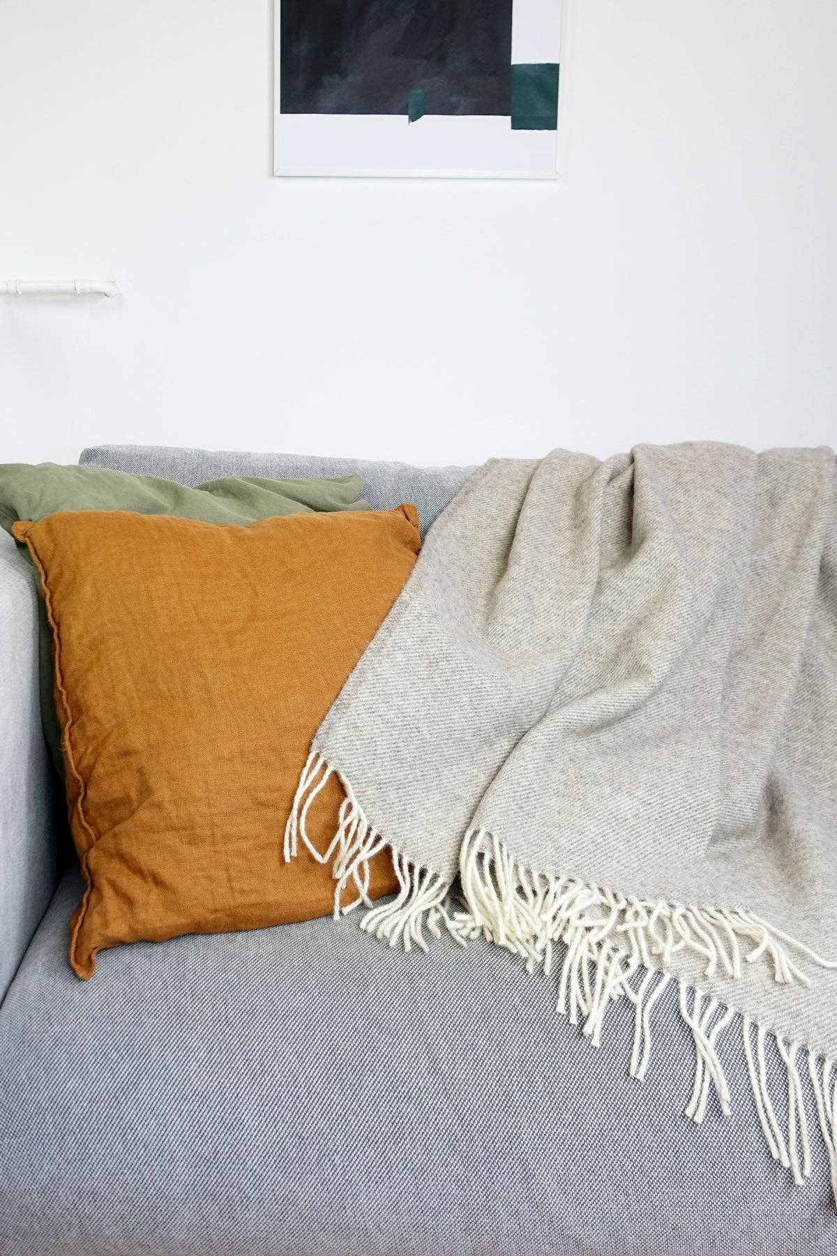 Coudre Berlin - Wholesale Throw Blanket - Wool blanket/ cuddly blanket uni limestone3