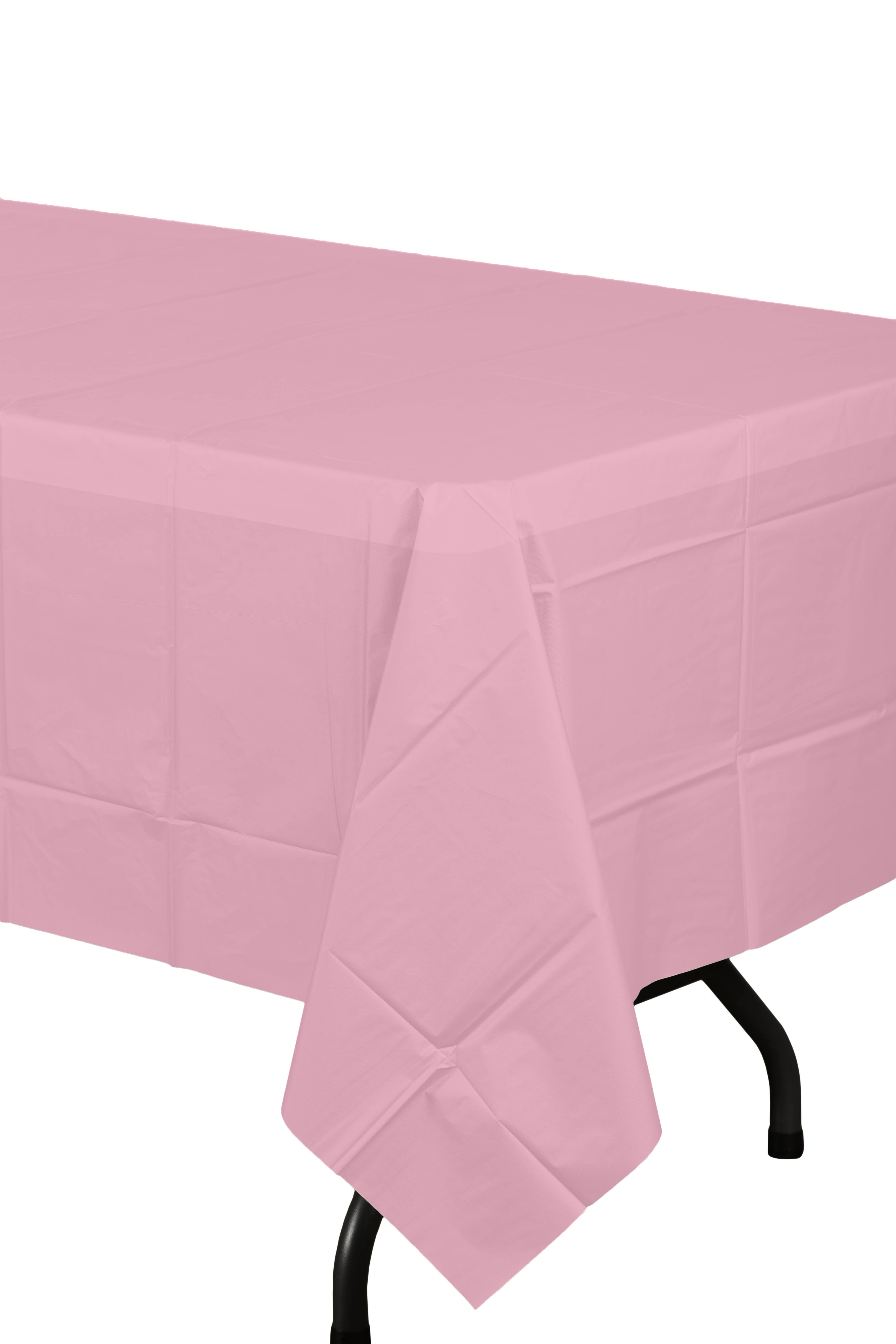 Pink Disposable Plastic Tablecloth - 54 in. x 108 in. for wholesale on Faire1