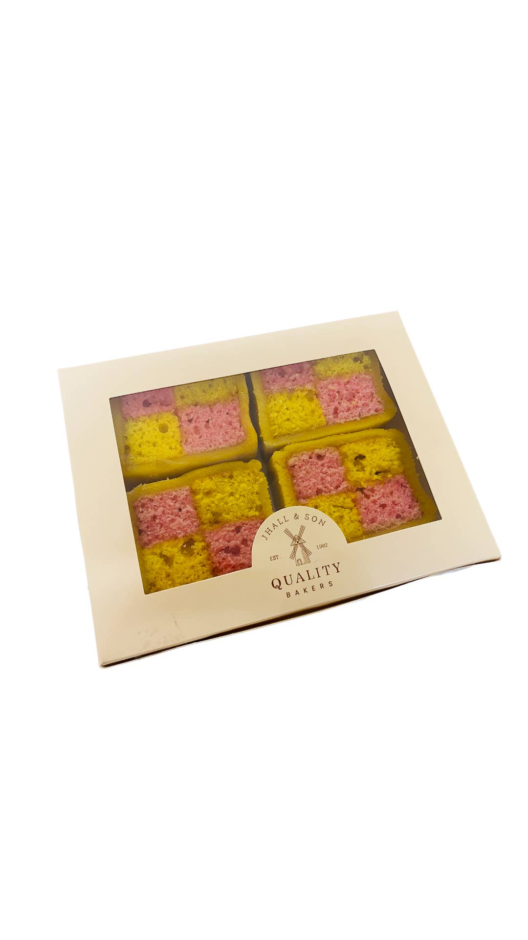 J Hall & Son Bakers LTD – wholesale Cake – Pack of 4 Battenburg Cake Slices