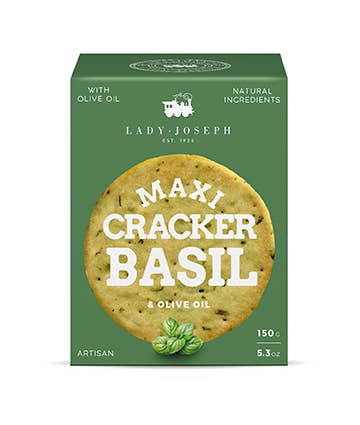 Lady Joseph – wholesale Crackers – Maxi Cracker with Basil and Olive Oil, basil cracker1