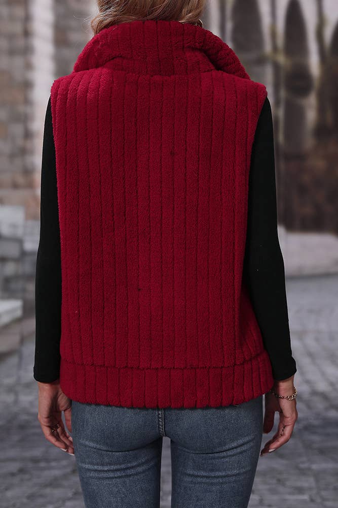 Red Rote Fleeceweste mit offenem Reißverschluss und Taschen SR015 für den Großhandel auf Faire3