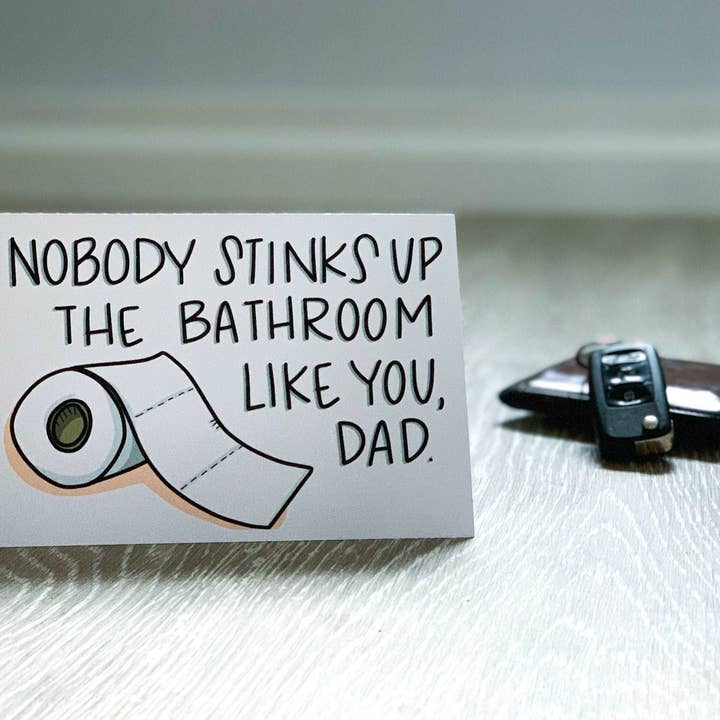 Funny Rude Father's Day Handmade Card by StoneDonut Design for wholesale by Stone Donut Design, LLC