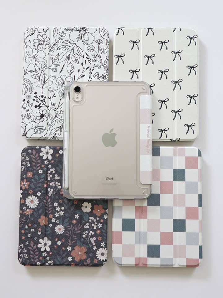 Slim Protective iPad Mini Case: Fits iPad Mini 6th & 7th Gen, with Pencil Holder, Clear Back Trifold Cover and Magnetic Stand for wholesale by Frederick Family Co.