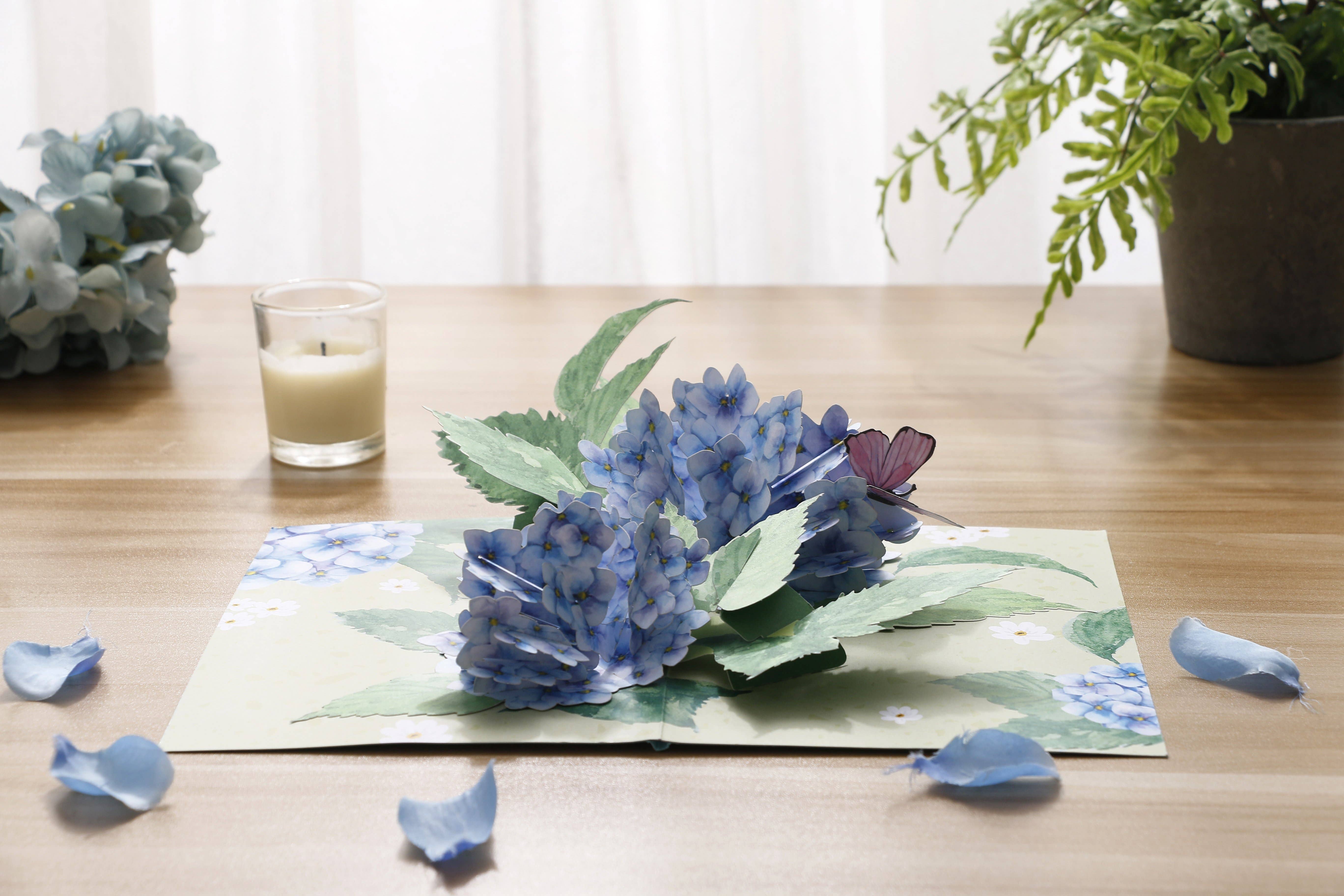 Liif Pop Up Card – wholesale Vardagliga hälsningskort – Hydrangea pop-upkort2