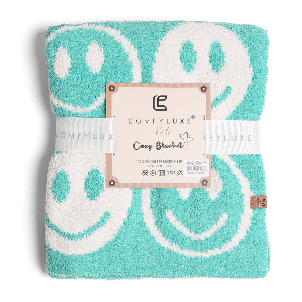 Fashion City – Engroshandel Sengetæppe - Børn og baby – Gentagne Happy Face Pattern Kids Throw Blanket5