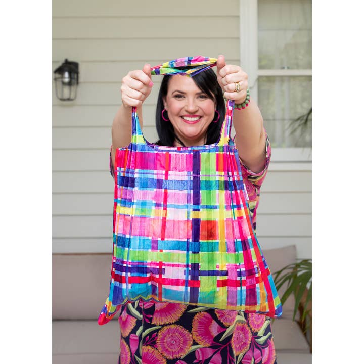 Lordy Dordie - Wholesale Tote bag – Women's - Concertina Pleat Bag - Rainbow Gingham