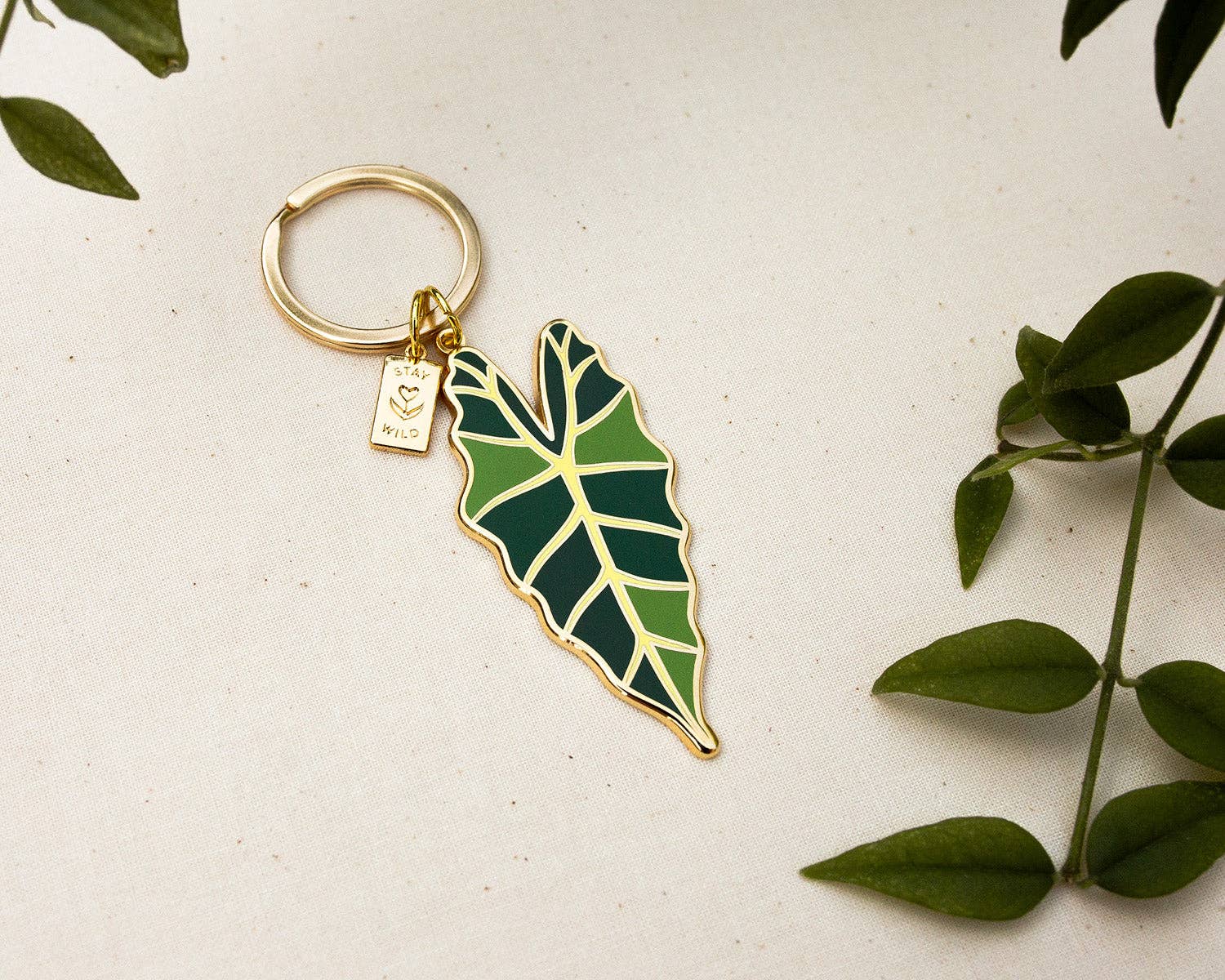 Wildship Studio - Wholesale Keychain - Women's - Jungle Leaf Stay Wild Keychain5