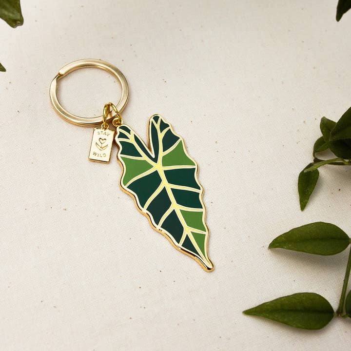 Wildship Studio - Vente Porte-clés – femme - Porte-clés Feuille de Jungle Restez Sauvage5