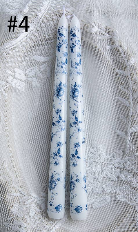 Candles Meta - Wholesale Tapered Candle/Candlestick - 2pcs 25CM Blue and White Porcelain Smokeless Taper Candle3