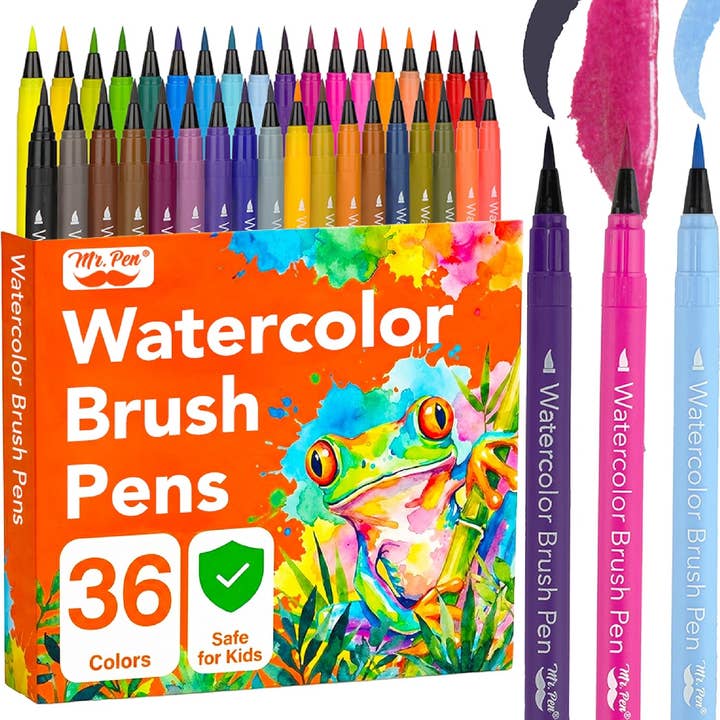 Aquarellmarker, 36er-Pack, Pinselspitzenstifte, Wasserbasiert, Ungiftig für den Großhandel von Mr. Pen