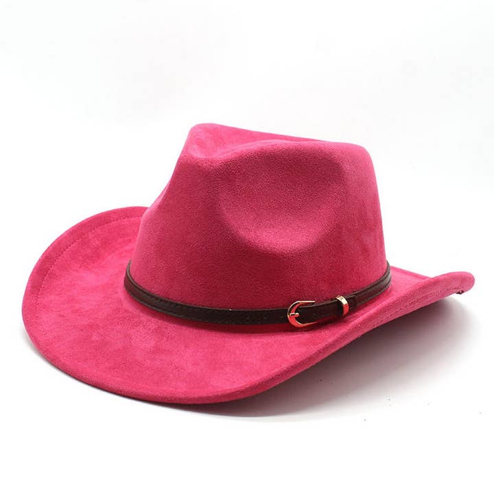 ACCITY - Wholesale Cowboy Hat - Unisex - SUEDE HAT WITH LEATHER BELT WESTERN COWBOY HAT_CWAH2513