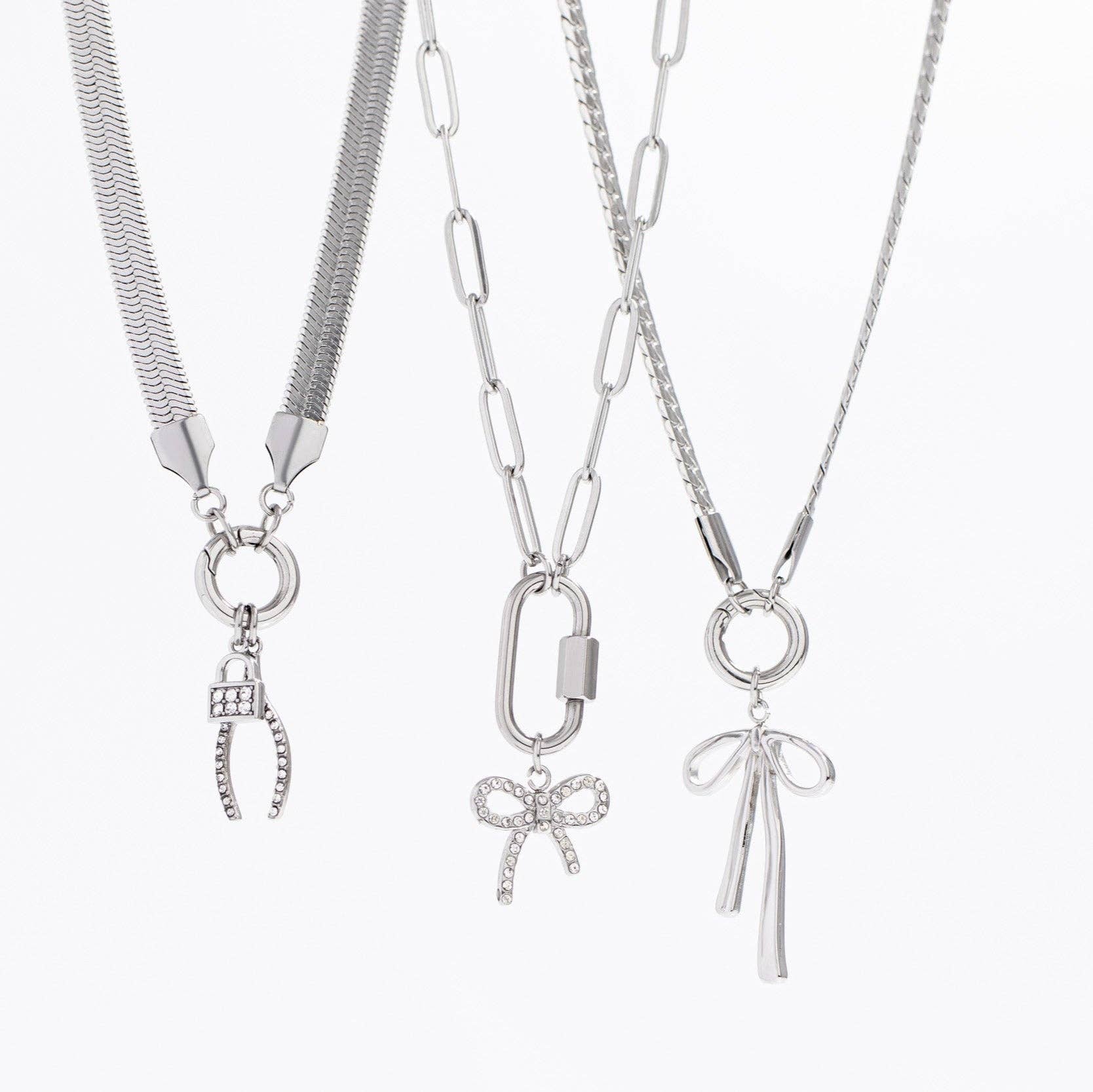 WJW – wholesale Individual charm/pendant – 18K Gold PVD Stainless Steel Rhinestone Bow Charm3