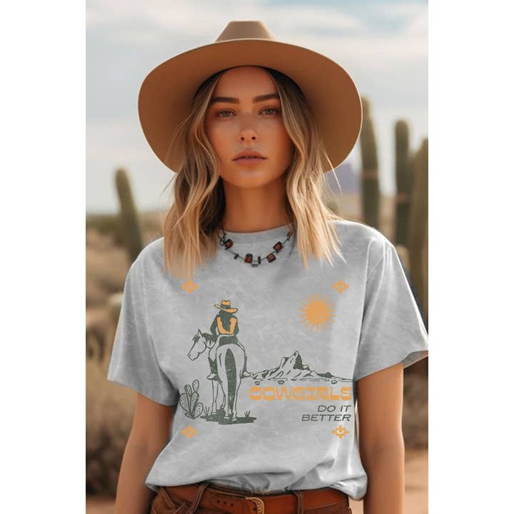 HRTandLUV - Wholesale T-Shirt (Graphic) - Women's - COWGIRLS DO IT BETTER MINERAL GRAPHIC TOP2