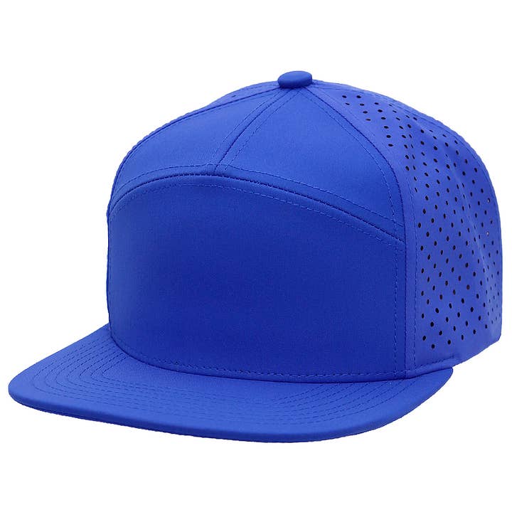 Cap Zone - Wholesale Flat Brim Cap - Unisex - 7 Panel Flat Bill Perforated Snapback13