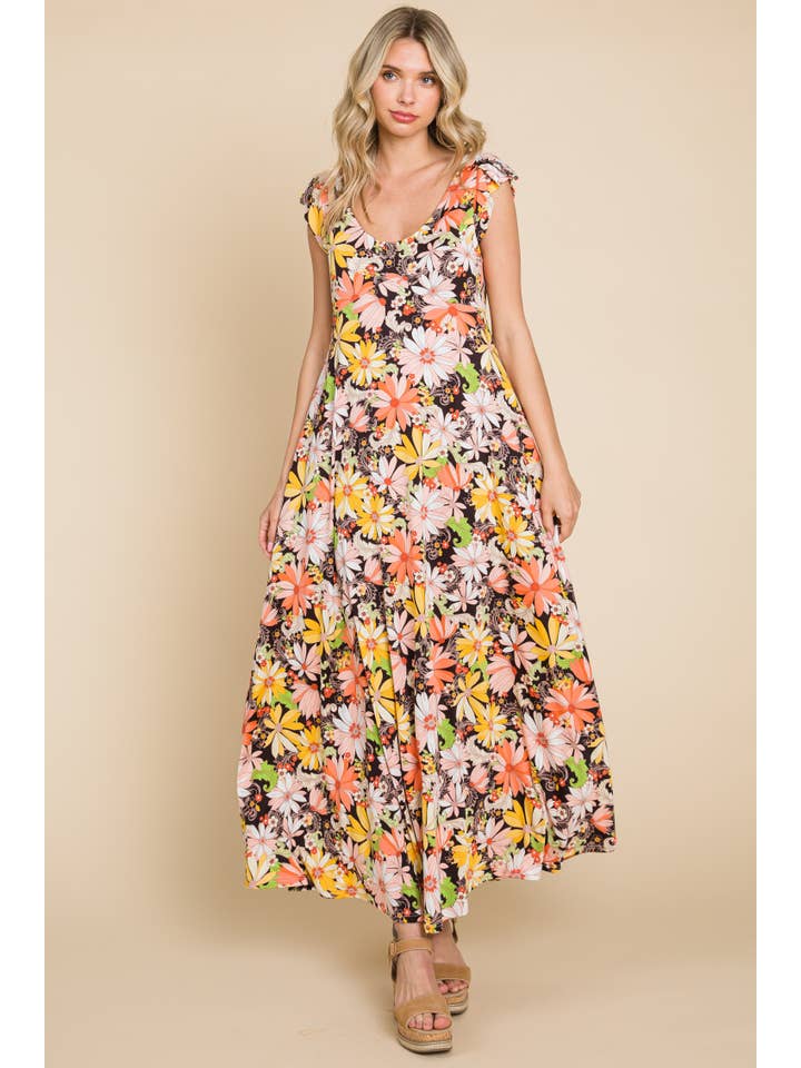 Emerald Collection - Wholesale Dress - Women's - ETD-844 Floral Printed Maxi Dress