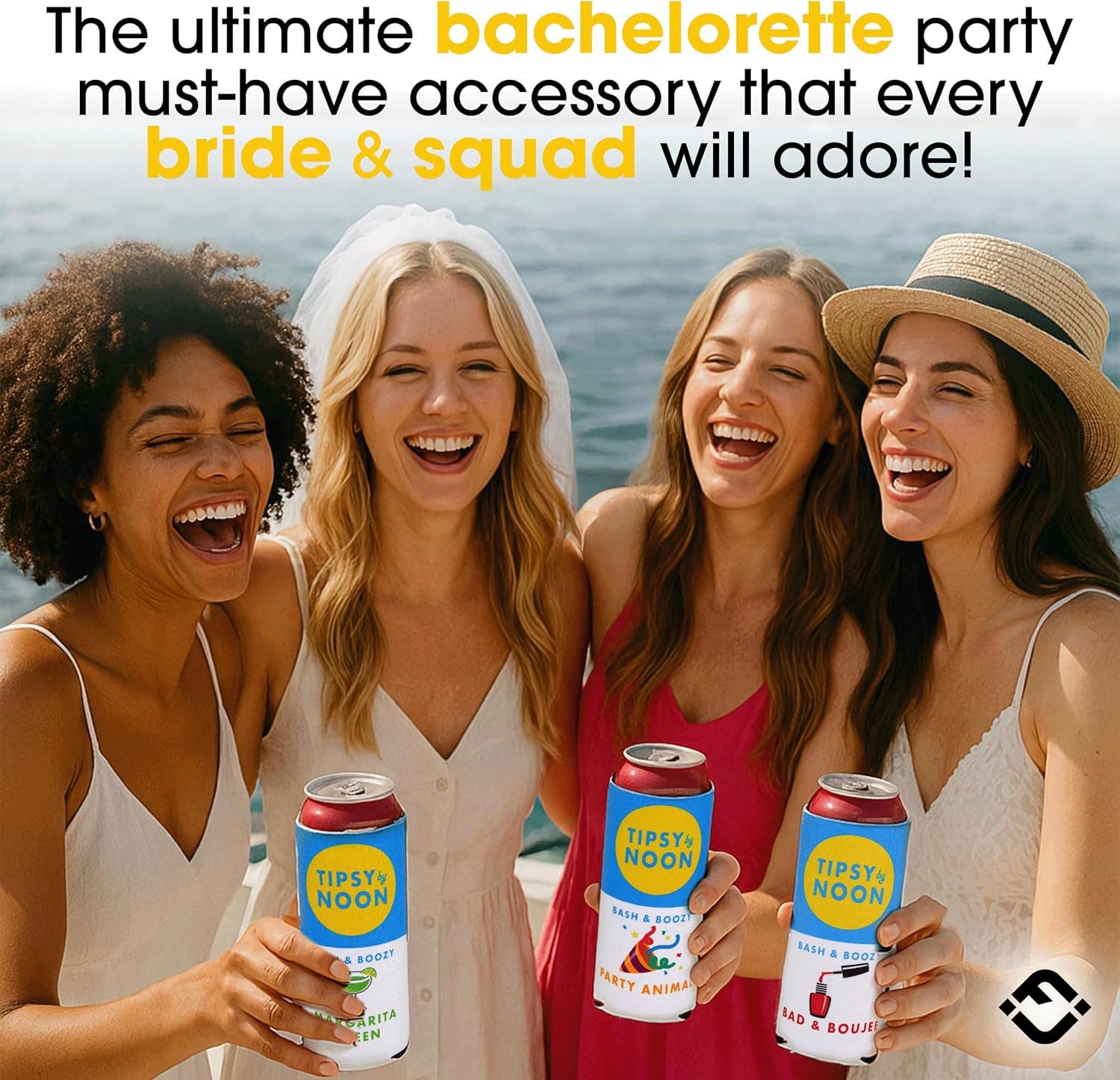 Funky Junque - Wholesale Drink Huggers & Koozies - Bachelorette Slim Can Cooler Set - 4 Pack (Club)8