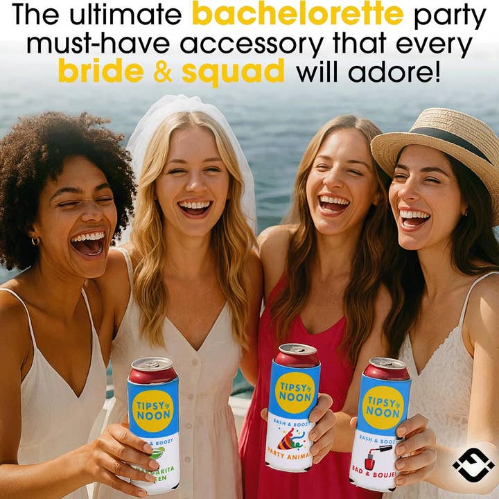 Funky Junque - Wholesale Drink Huggers & Koozies - Bachelorette Slim Can Cooler Set - 4 Pack (Club)8