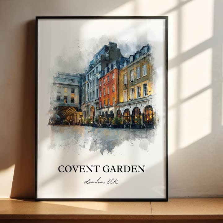 Art de Covent Garden, Impression de Covent Garden, Art Aquarelle de Londres, Cadeau de Londres Angleterre, Impression de Covent Garden, Affiche d'Angleterre, Cadeau de pendaison de crémaillère pour la vente par Premium Travel Art