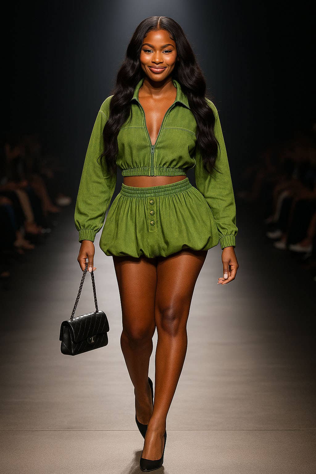 Dalia Studio – wholesale Top & skirt set – Women's – MINERAL WASH ZIP-UP JACKET & BUBBLE SKIRT SET5