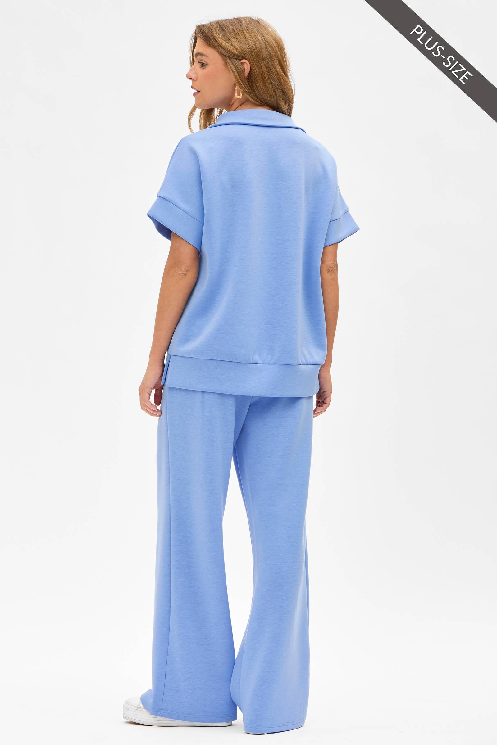 Dear Scarlett - Wholesale Lounge Set - Women's - PLUS SIZE Quarter Zip + Pants Modal Set TRVSET-CATALINAP8