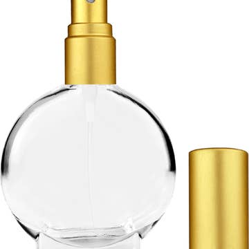 Best Bottles - Wholesale Perfume/Eau de Toilette - Clear Circle Glass Bottle - 15ml (Multiple Spray Colors)9