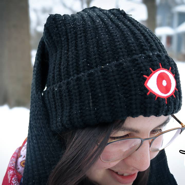 Triclops Rabbit - Wholesale Beanie - Unisex - Banny Beanie - Black Rabbit Ear Hat5