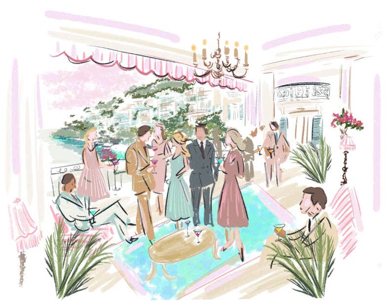 Rebecca Illustrated – wholesale Kontorsmateriel/Notecard Set – MONACO PARTY - Kort