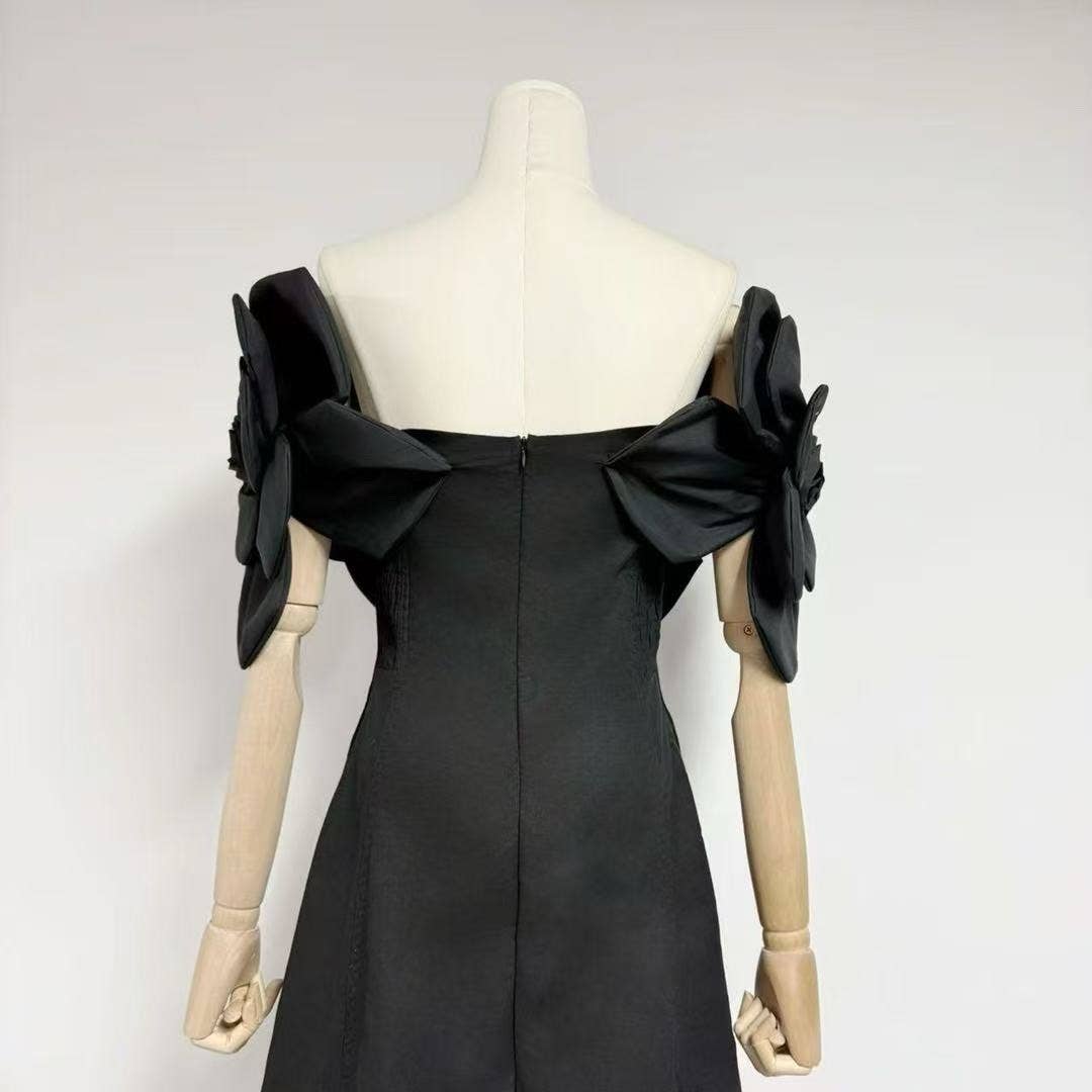 Productseeker - Wholesale Skirt - Women's - DR493 Elegant A-Line Skirt with 3D Floral Slim Fit Design22