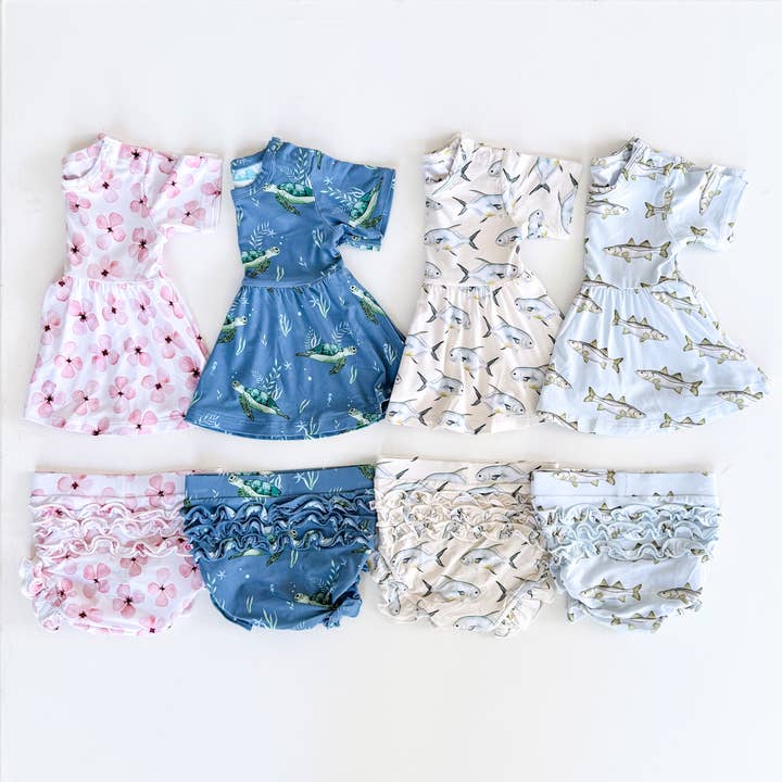 Peplum and Ruffle Bloomer Sets (0/3M-12/18M) for wholesale by Brittany Hartt Designs
